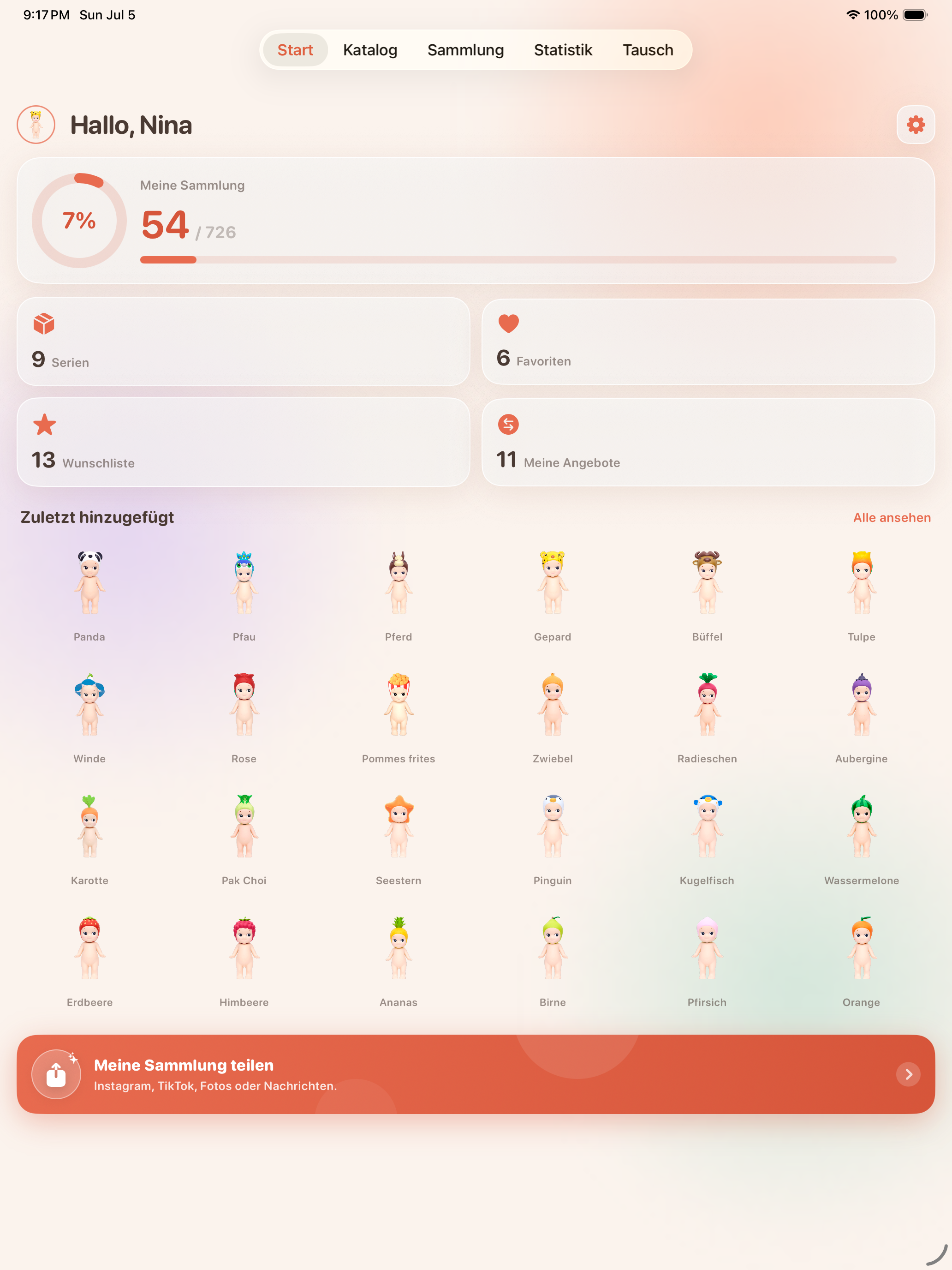 Angely home on iPad — Sonny Angel collection