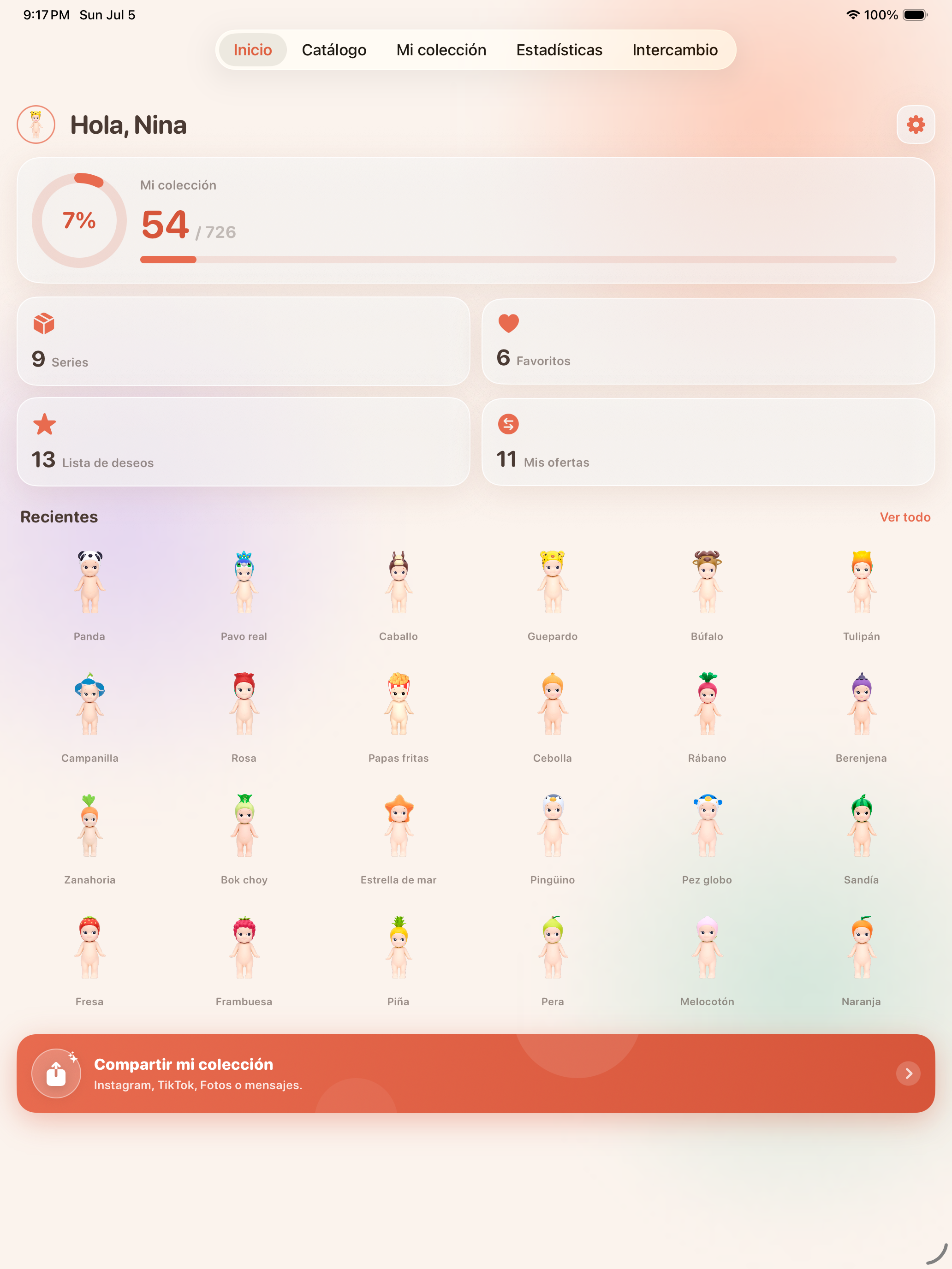 Angely home on iPad — Sonny Angel collection